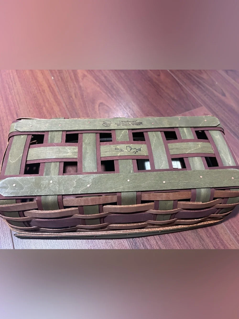 Longaberger bread basket with protector and lid